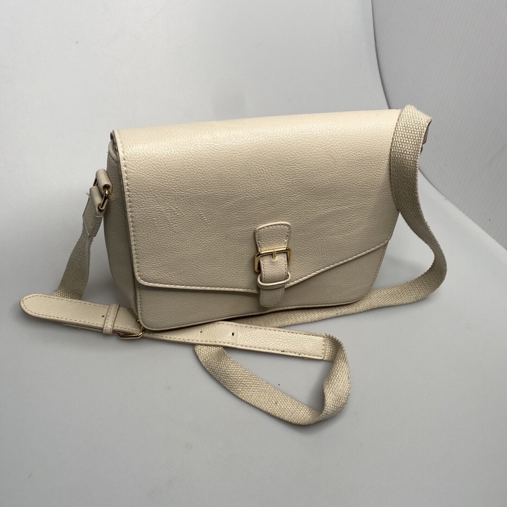 Forever 21 Small Ivory Off-white Crossbody Bag Vegan Leather Purse - Picture 8 of 10